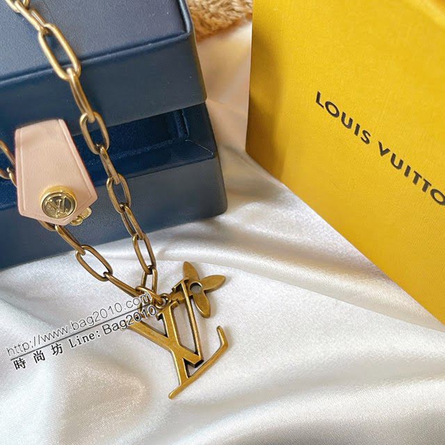 Louis Vuitton新款飾品 路易威登字母四葉草項鏈 LV粗鏈條毛衣鏈項鏈  zglv2115